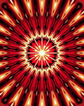 Fiery Sunburst Radial Pattern Rug