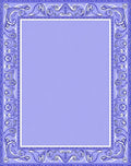 Ornate Blue White Floral Frame Rug