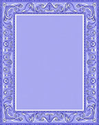 Ornate Blue White Floral Frame Rug