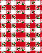 Classic Red White Gingham Festive Rug