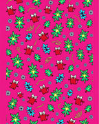 Whimsical Red Bird Floral Pattern Rug