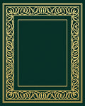 Emerald Green Golden Floral Border Rug