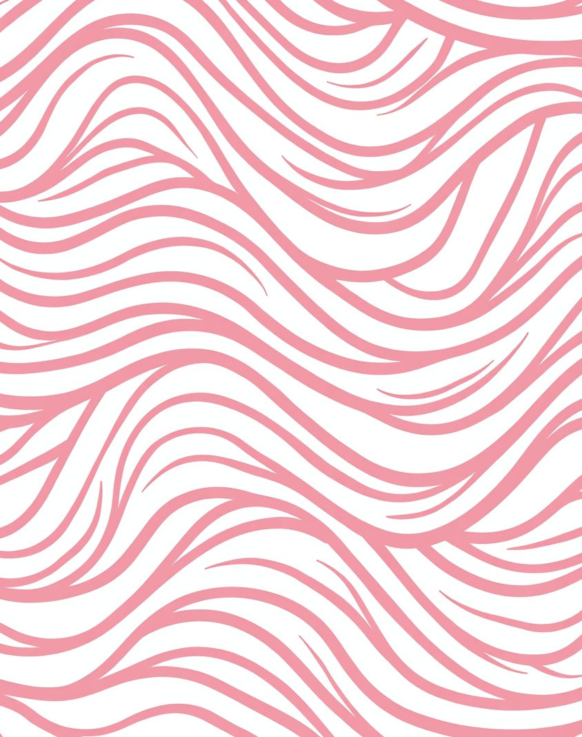 Delicate Pink Wavy Lines Design Rug