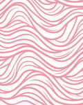 Delicate Pink Wavy Lines Design Rug