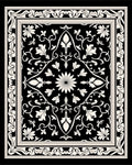 Classic Black White Floral Pattern Rug