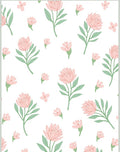 Pastel Floral Pattern With Green Leaves Rug