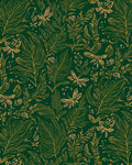 Golden Dragonfly Botanical Emerald Forest Rug