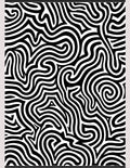 Abstract Black White Stripe Pattern Rug