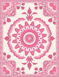Sweet Pink Floral Mandala Pattern Rug