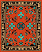 Bold Floral Abstract Tribal Rug