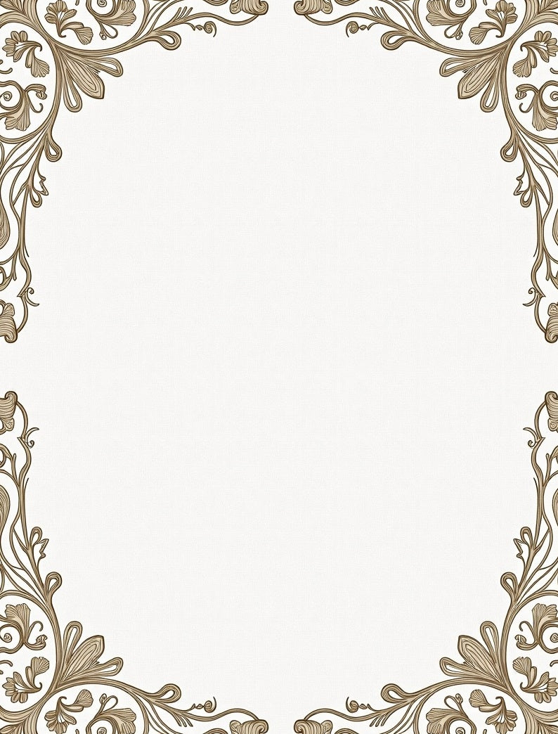 Antique Floral Border Damask Pattern Rug