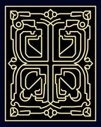 Detailed Line Art Geometric Ornament Design Rug