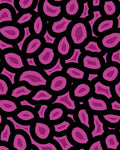 Abstract Pink And Black Shape Pattern Rug