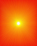 Radiant Sunburst Warm Red Rug