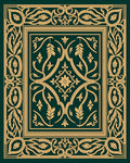 Elegant Floral Scroll Border Design Rug