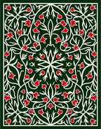 Crimson Forest Arabesque Vine Rug
