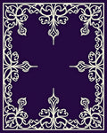 Elegant Ivory Flourish Frame Design Rug