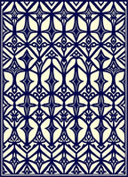 Navy And Cream Geometric Pattern Rug
