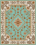 Ornate Floral Medallion Pattern Rug