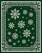 Elegant White Snowflake Festive Design Rug