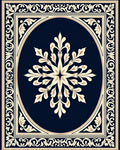 Classic Oval Floral Scrollwork Design Rug