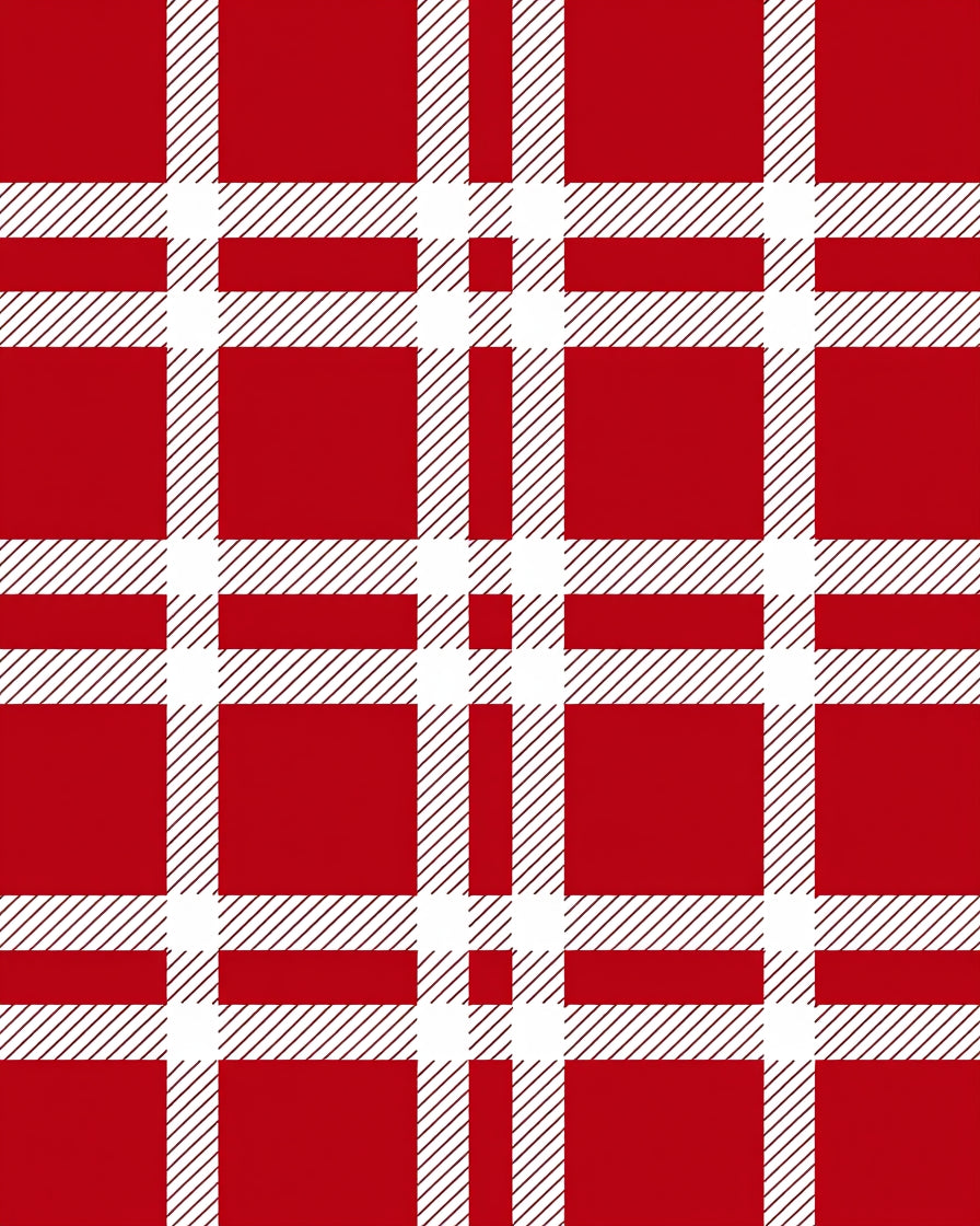 Classic Red Plaid Pattern Design Rug