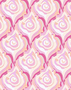 Swirling Pink Art Nouveau Design Rug