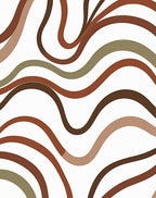 Abstract Swirling Lines Warm Tones Rug