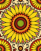 Radiant Sunflower Mandala Pattern Rug