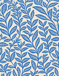 Blue Leafy Vine Pattern Rug