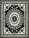 Intricate Mandala Floral Black Border Rug