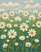Whimsical Daisy Meadow Pattern Rug