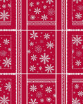 Red Snowflake Pattern Rug