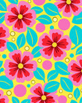Retro Floral Pop Art Pattern Rug