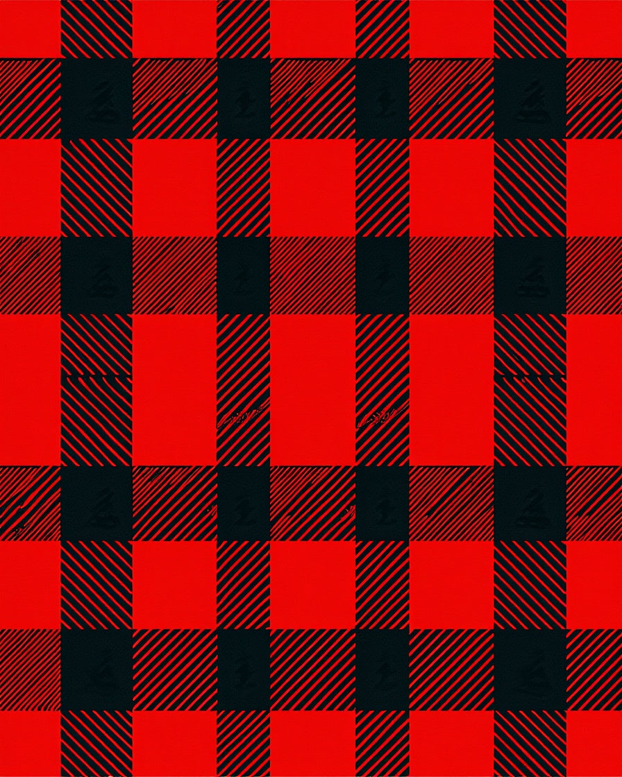 Red Black Buffalo Check Plaid Rug