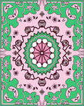 Retro Floral Medallion Pattern Rug