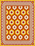 Retro Floral Geometric Pattern Rug