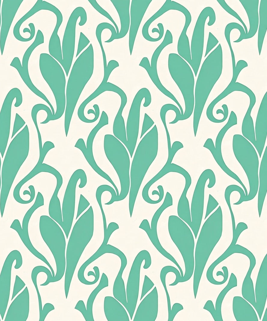 Elegant Teal Ivory Floral Pattern Rug