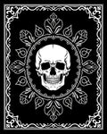 Monochromatic Skull Floral Frame Rug