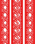 Bold Red Interlocking Geometric Pattern Rug