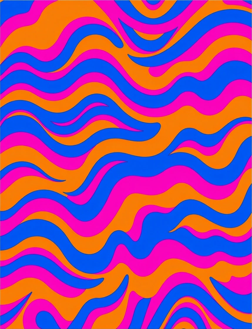 Retro Swirls Bold Color Pattern Rug