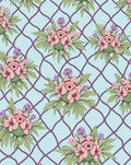 Floral Lattice Pattern With Pink Blooms Rug