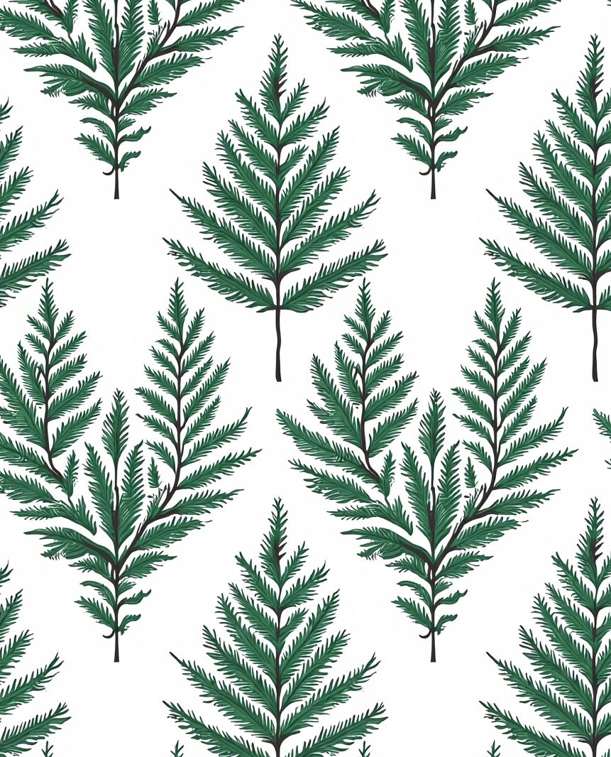 Green Fern Pattern Design Rug