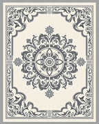 Classic Damask Floral Medallion Rug