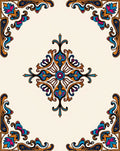 Vintage Floral Inspired Geometric Rug