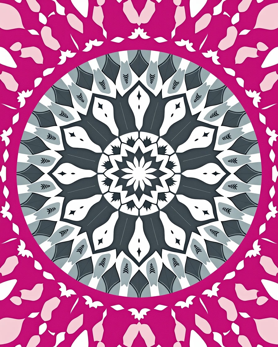 Modern Mandala Floral Pattern Rug