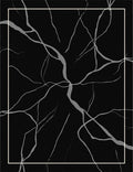 Black 4 Symmetrical Abstract Veins Rug
