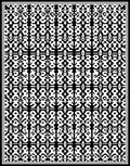 Intricate Geometric Patterned Black and White Rug