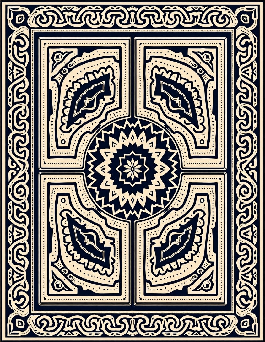 Intricate Geometric Patterned Rug