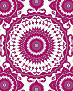 Mandala Inspired Fuchsia Floral Design Rug